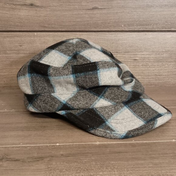 Broner Plaid Flannel Mens Winter Hat One Size Adjustable Hook & Loop Strap - Picture 1 of 9
